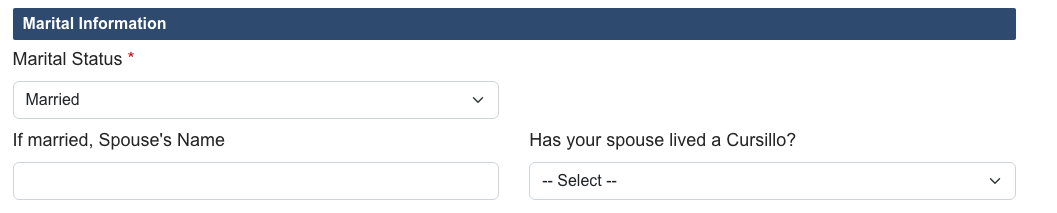 Marital information fields