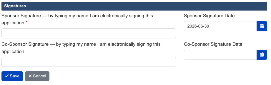 Electronic signature and submit button